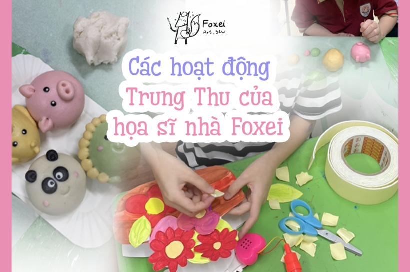 Làm đèn lồng giấy, nặn bánh Trung Thu - lớp vẽ Hải Phòng